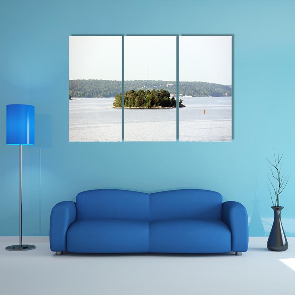 Lonely Island In Sweden Canvas Wall Art-3 Horizontal-Gallery Wrap-37" x 24"-Tiaracle