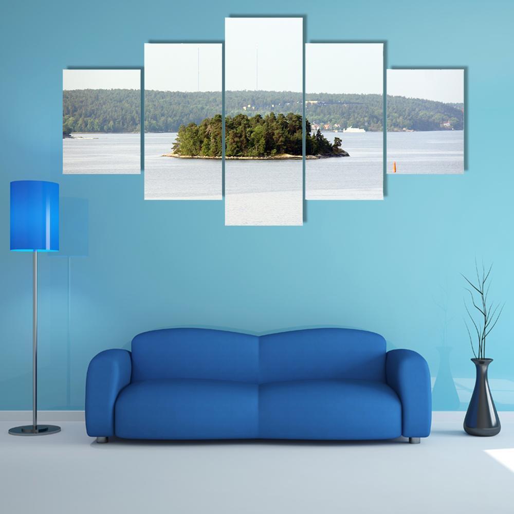 Lonely Island In Sweden Canvas Wall Art-1 Piece-Gallery Wrap-48" x 32"-Tiaracle