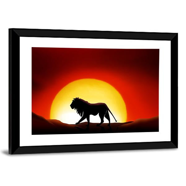 Lonesome Lion Canvas Wall Art-5 Horizontal-Gallery Wrap-22" x 12"-Tiaracle