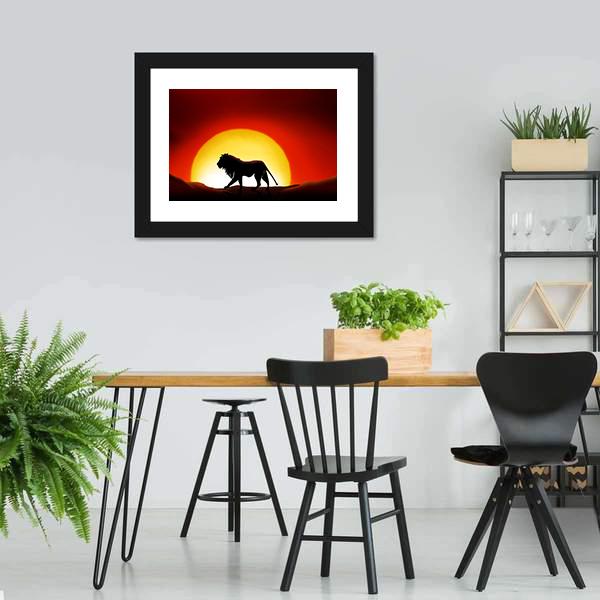 Lonesome Lion Canvas Wall Art-5 Horizontal-Gallery Wrap-22" x 12"-Tiaracle