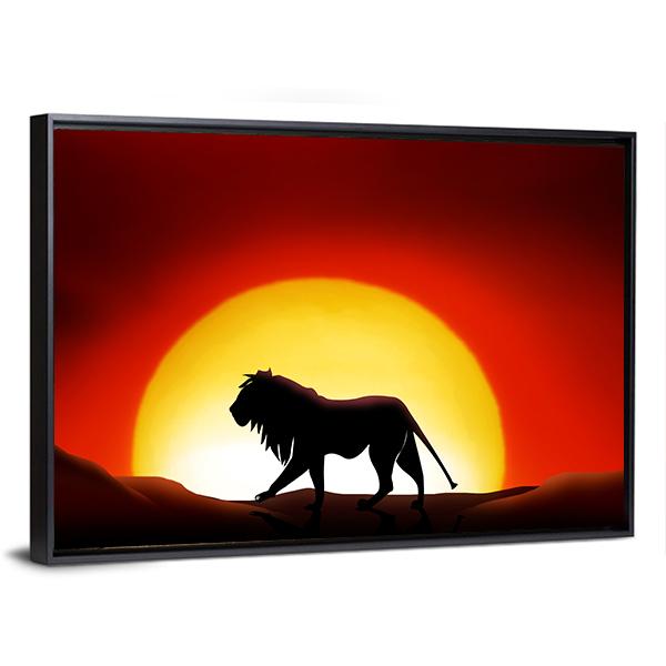 Lonesome Lion Canvas Wall Art-5 Horizontal-Gallery Wrap-22" x 12"-Tiaracle