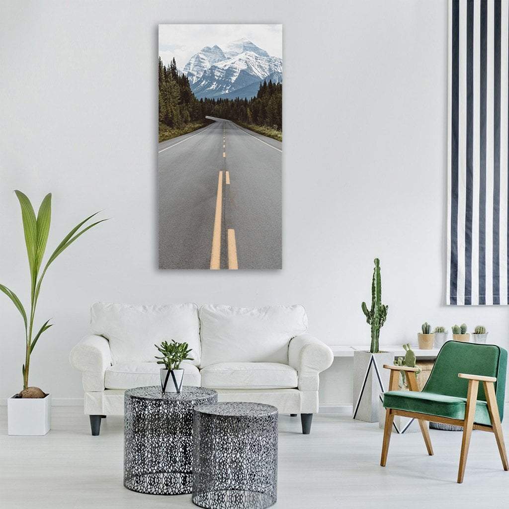 Long Highway Vertical Canvas Wall Art-3 Vertical-Gallery Wrap-12" x 25"-Tiaracle