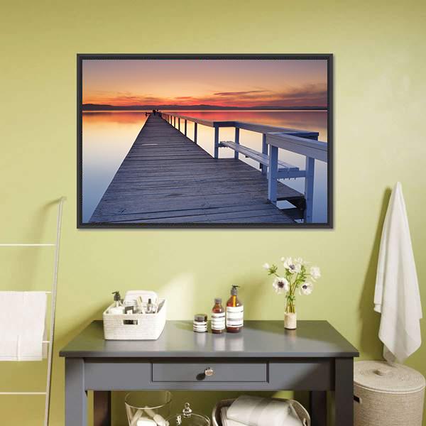 Long Jetty Canvas Wall Art-1 Piece-Floating Frame-24" x 16"-Tiaracle
