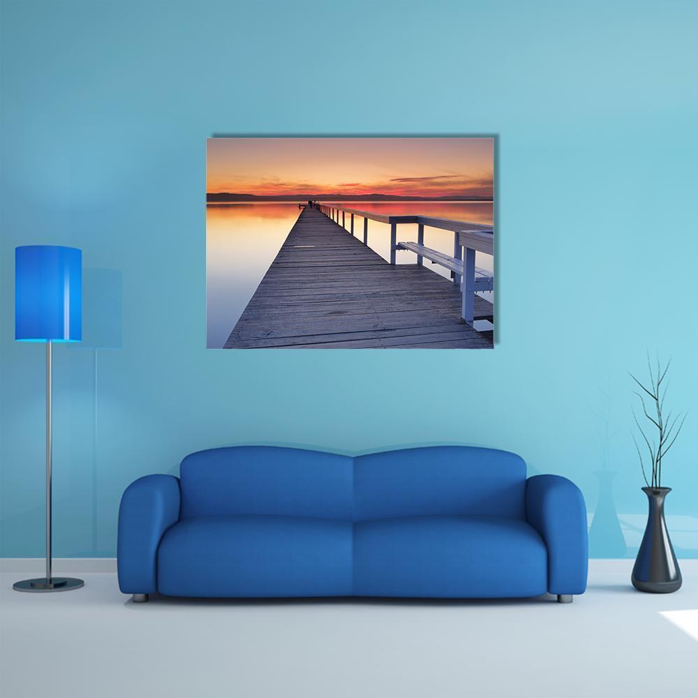 Long Jetty Canvas Wall Art-1 Piece-Gallery Wrap-48" x 32"-Tiaracle