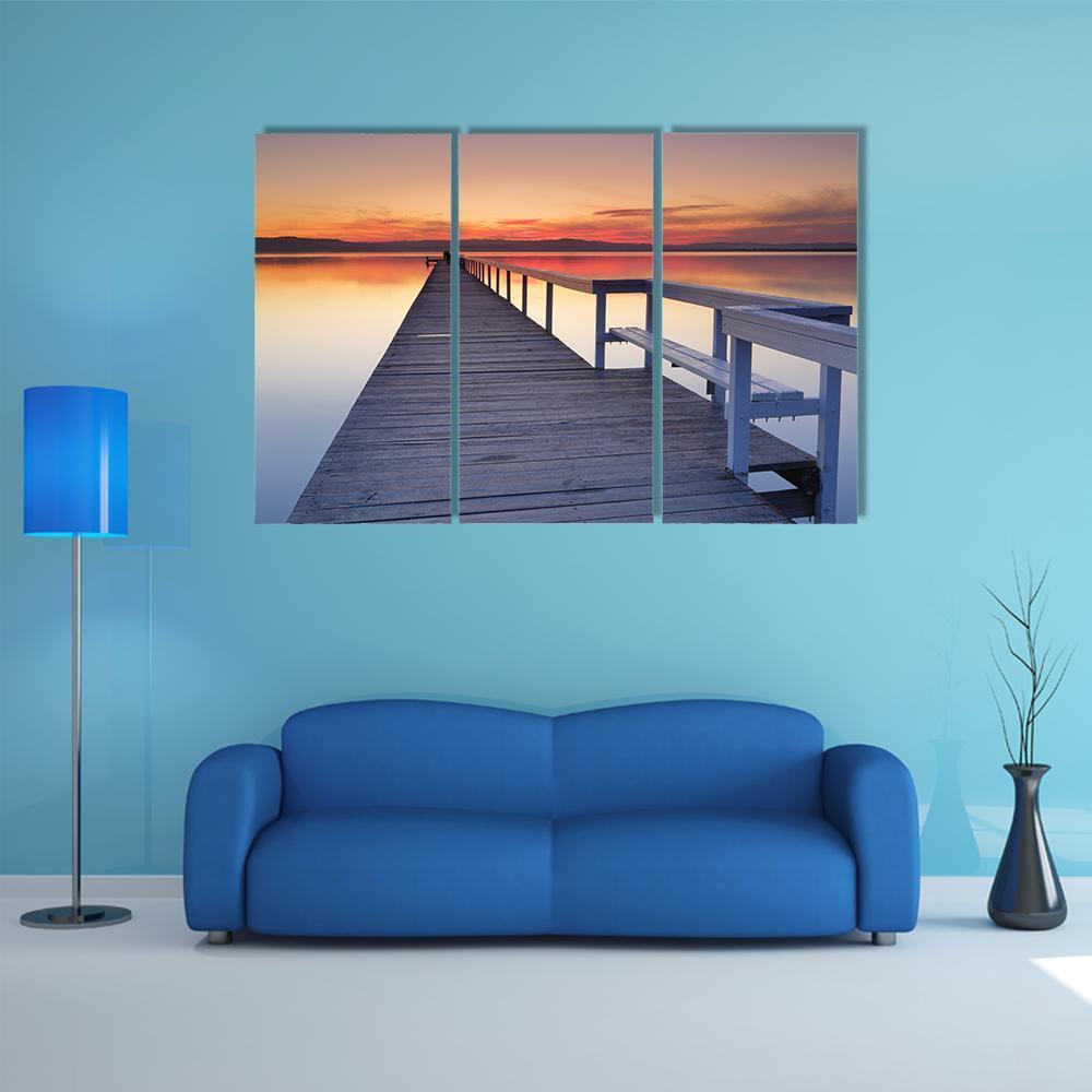 Long Jetty Canvas Wall Art-3 Horizontal-Gallery Wrap-37" x 24"-Tiaracle