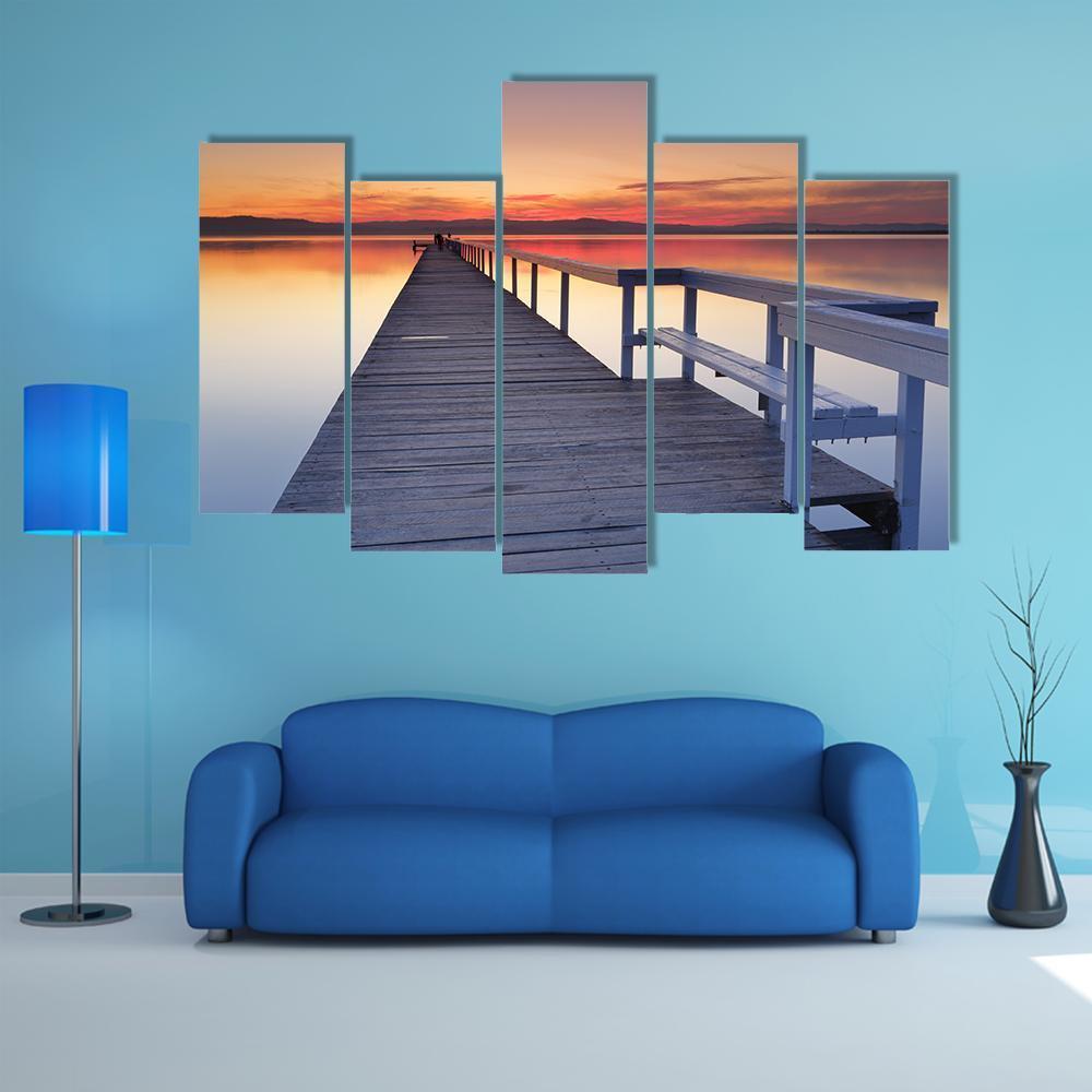 Long Jetty Canvas Wall Art-5 Pop-Gallery Wrap-47" x 32"-Tiaracle