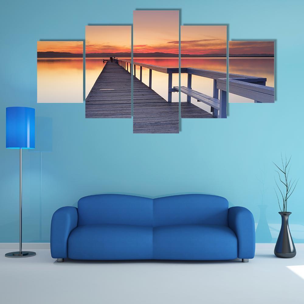 Long Jetty Canvas Wall Art-5 Star-Gallery Wrap-62" x 32"-Tiaracle