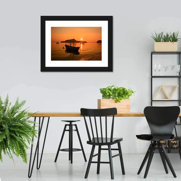 Long Tail Boat Panoramic Canvas Wall Art-1 Piece-36" x 12"-Tiaracle