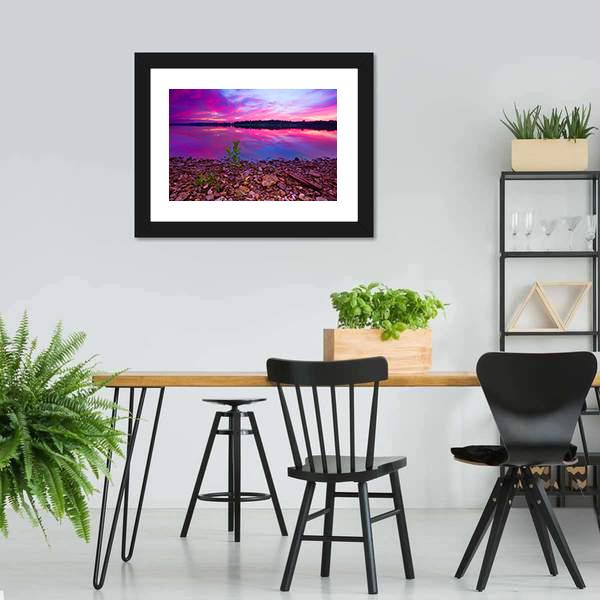Longview Lake At Dawn Canvas Wall Art-3 Horizontal-Gallery Wrap-25" x 16"-Tiaracle