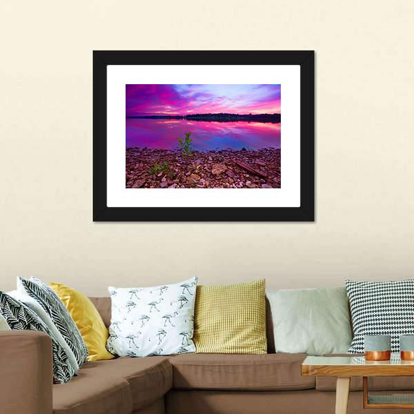Longview Lake At Dawn Canvas Wall Art-3 Horizontal-Gallery Wrap-25" x 16"-Tiaracle