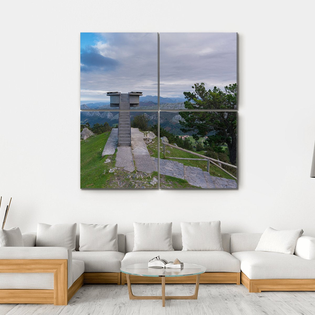 Lookout Of Fito Spain Canvas Wall Art-4 Square-Gallery Wrap-17" x 17"-Tiaracle