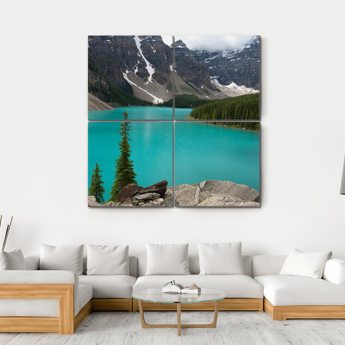 Loraine Lake Canvas Wall Art-4 Square-Gallery Wrap-17" x 17"-Tiaracle