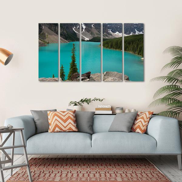 Loraine Lake Canvas Wall Art-5 Horizontal-Gallery Wrap-22" x 12"-Tiaracle