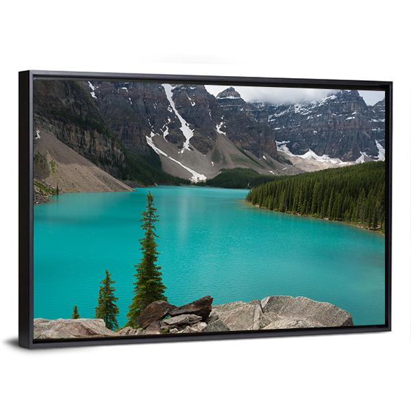 Loraine Lake Canvas Wall Art-3 Horizontal-Gallery Wrap-25" x 16"-Tiaracle
