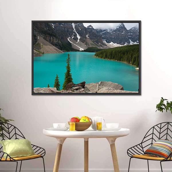 Loraine Lake Canvas Wall Art-3 Horizontal-Gallery Wrap-25" x 16"-Tiaracle