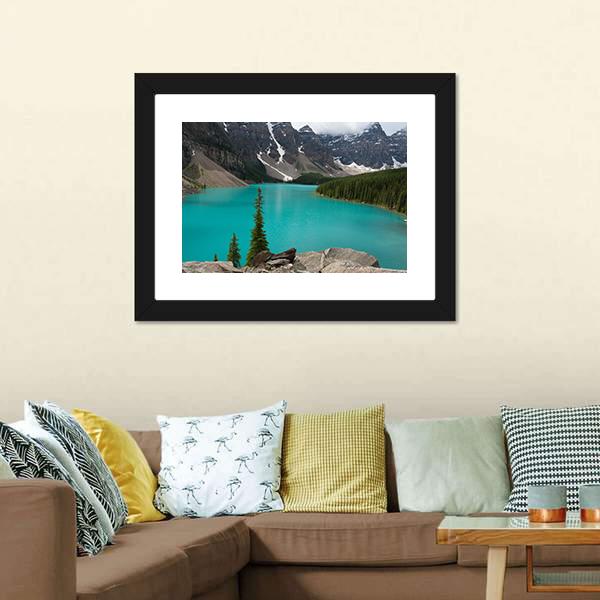 Loraine Lake Canvas Wall Art-3 Horizontal-Gallery Wrap-25" x 16"-Tiaracle