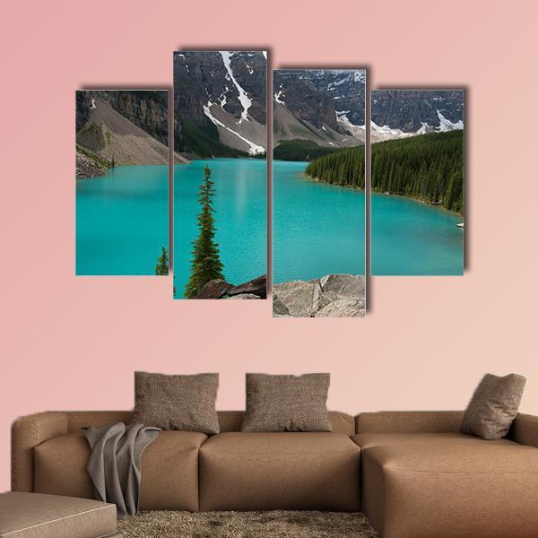 Loraine Lake Canvas Wall Art-4 Pop-Gallery Wrap-50" x 32"-Tiaracle