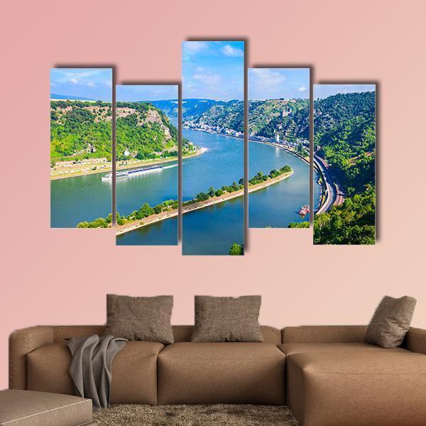 Rhineland-Palatinate Germany Canvas Wall Art-5 Pop-Gallery Wrap-47" x 32"-Tiaracle