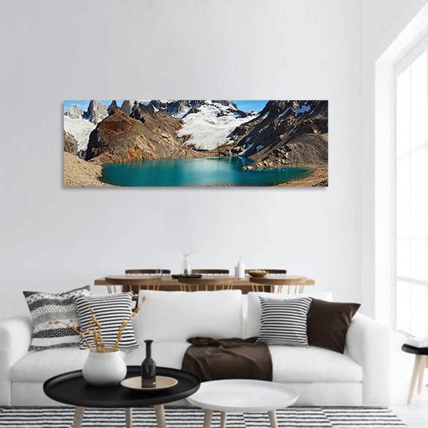 Laguna De Los Tres Panoramic Canvas Wall Art-3 Piece-25" x 08"-Tiaracle