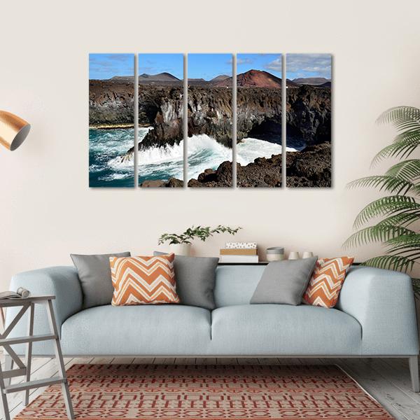 Los Hervideros Spain Canvas Wall Art-5 Horizontal-Gallery Wrap-22" x 12"-Tiaracle