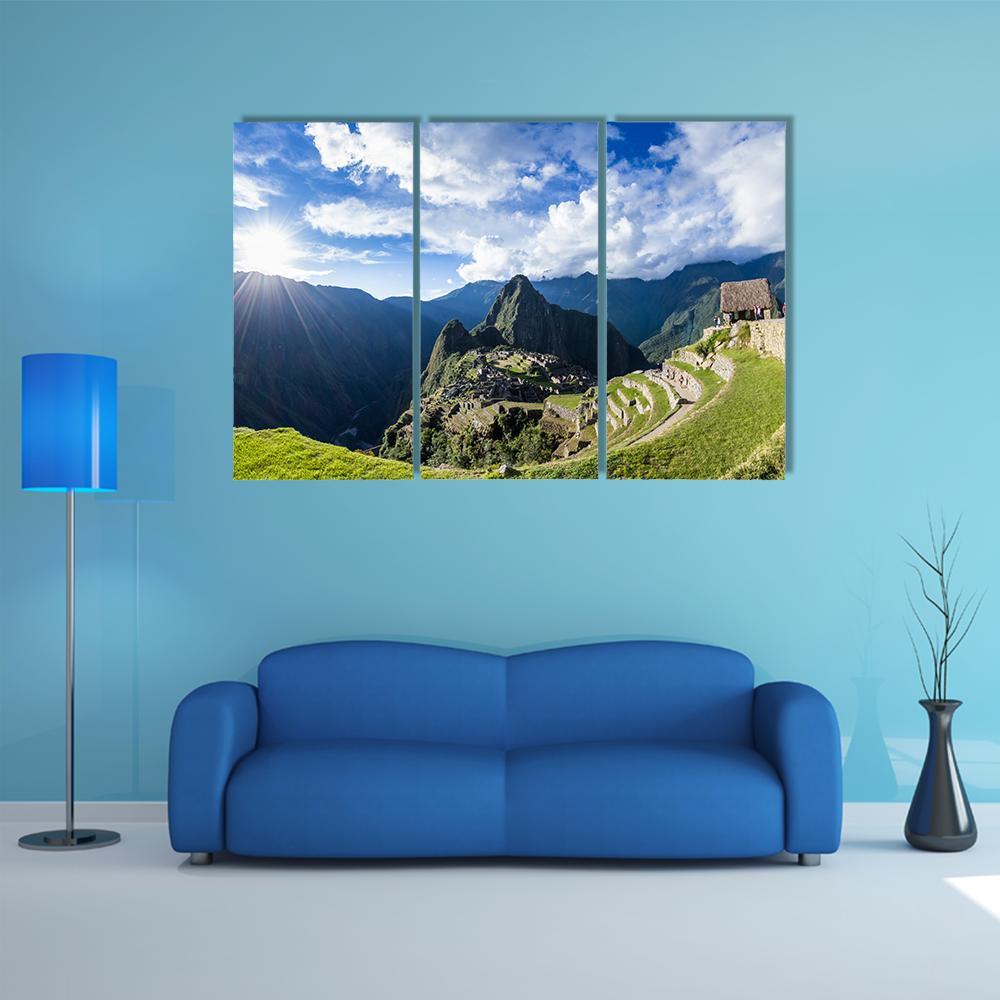 City Of Machu Pichu Canvas Wall Art-3 Horizontal-Gallery Wrap-37" x 24"-Tiaracle