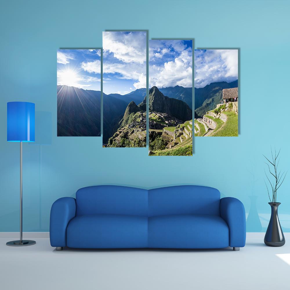 City Of Machu Pichu Canvas Wall Art-4 Pop-Gallery Wrap-50" x 32"-Tiaracle