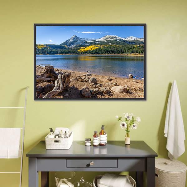 Lost Lake Along Kebler Pass Canvas Wall Art-1 Piece-Floating Frame-36" x 24"-Tiaracle