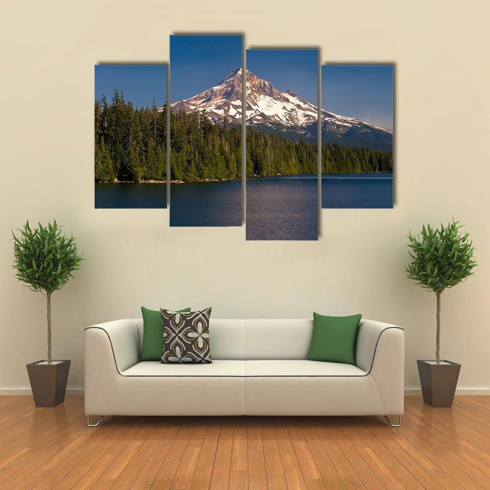 Lake &amp; Mount Hood Canvas Wall Art-4 Pop-Gallery Wrap-50&quot; x 32&quot;-Tiaracle