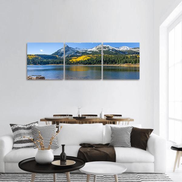 Lost Lake Along Kebler Pass Panoramic Canvas Wall Art-3 Piece-25" x 08"-Tiaracle