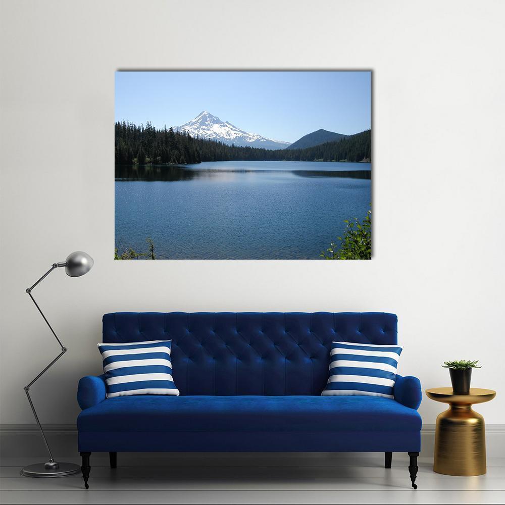 Lake With Mt Hood Canvas Wall Art-1 Piece-Gallery Wrap-48" x 32"-Tiaracle