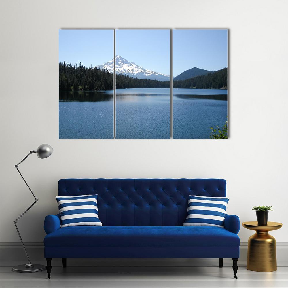 Lake With Mt Hood Canvas Wall Art-3 Horizontal-Gallery Wrap-37" x 24"-Tiaracle