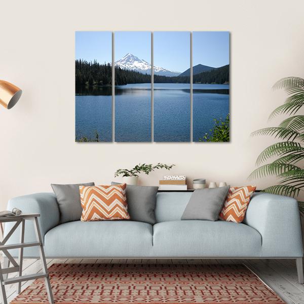 Lake With Mt Hood Canvas Wall Art-4 Horizontal-Gallery Wrap-34" x 24"-Tiaracle