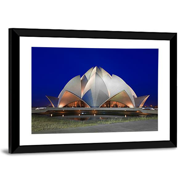Lotus Temple At Evening Canvas Wall Art-5 Horizontal-Gallery Wrap-22" x 12"-Tiaracle