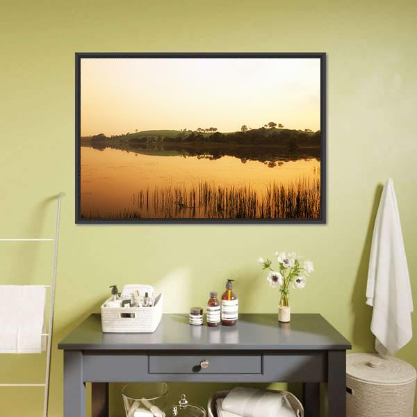 Lough Muck Lake Canvas Wall Art-1 Piece-Floating Frame-24" x 16"-Tiaracle