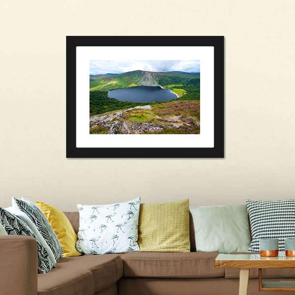 Lough Tay Lake Ireland Canvas Wall Art-3 Horizontal-Gallery Wrap-25" x 16"-Tiaracle