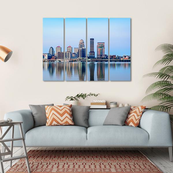 Louisville Skyline At Sunrise Canvas Wall Art-4 Horizontal-Gallery Wrap-34" x 24"-Tiaracle
