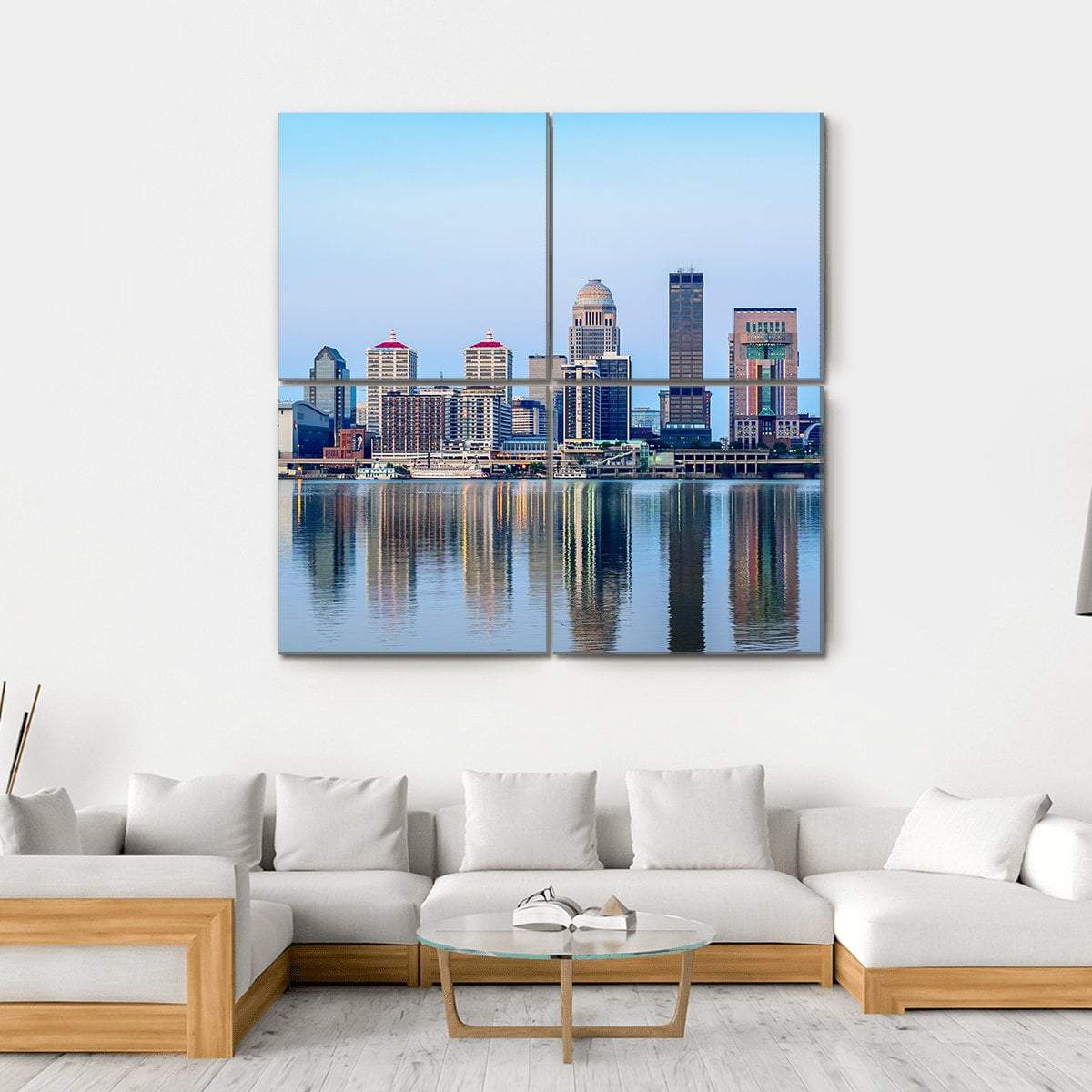 Louisville Skyline At Sunrise Canvas Wall Art-4 Square-Gallery Wrap-17" x 17"-Tiaracle