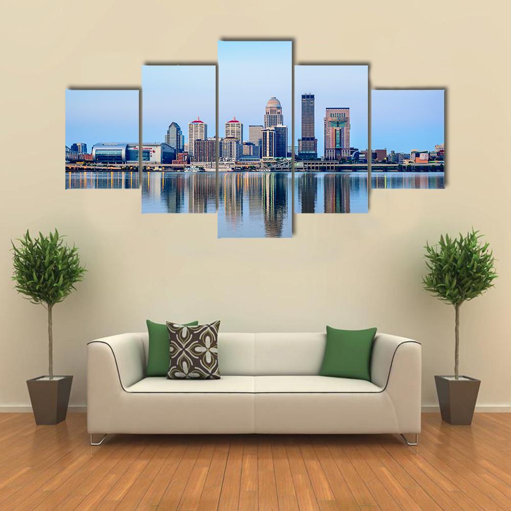 Louisville Skyline At Sunrise Canvas Wall Art-5 Star-Gallery Wrap-42" x 21"-Tiaracle