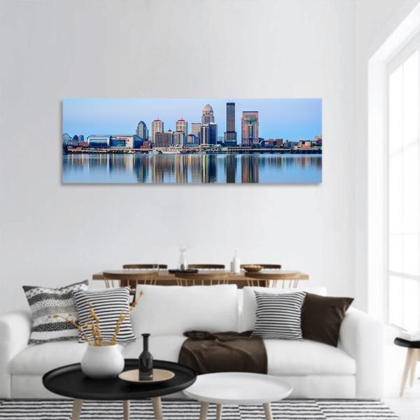 Louisville Skyline At Sunrise Panoramic Canvas Wall Art-1 Piece-36" x 12"-Tiaracle