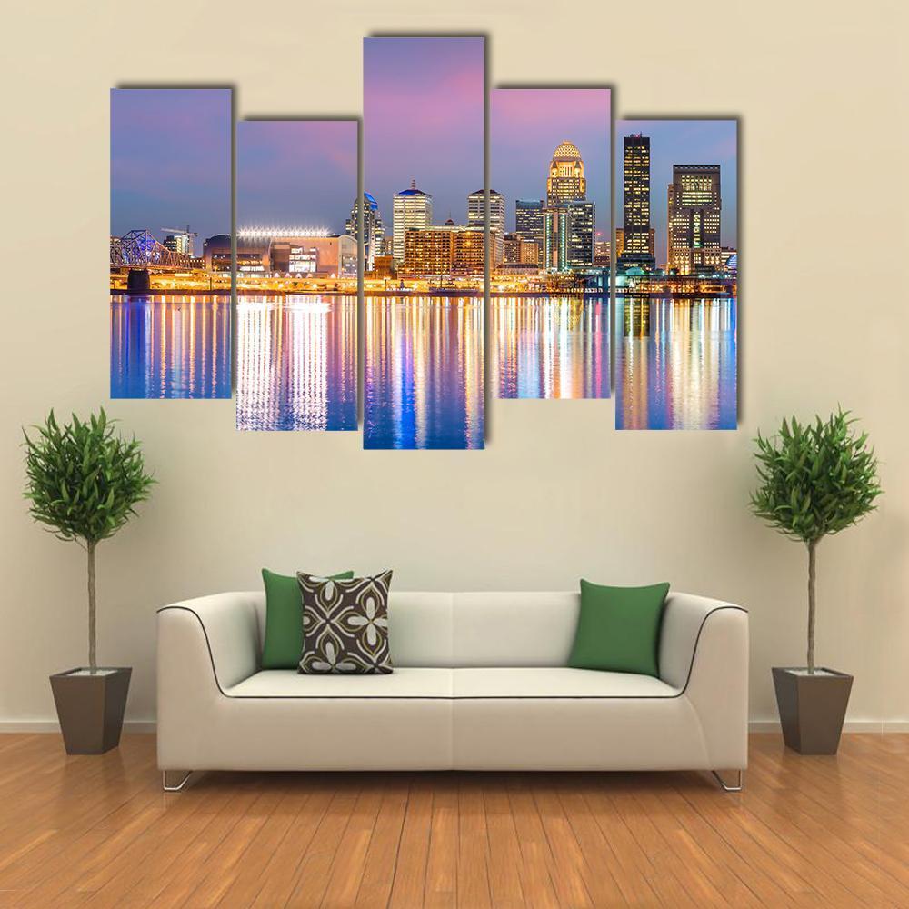Louisville Skyline Canvas Wall Art-3 Horizontal-Gallery Wrap-37" x 24"-Tiaracle