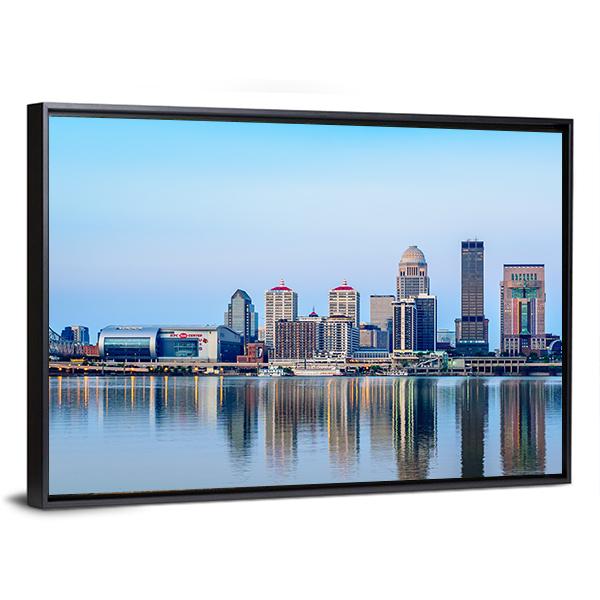 Louisville Skyline At Sunrise Canvas Wall Art-3 Horizontal-Gallery Wrap-25" x 16"-Tiaracle