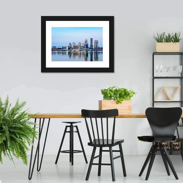 Louisville Skyline At Sunrise Canvas Wall Art-5 Horizontal-Gallery Wrap-22" x 12"-Tiaracle