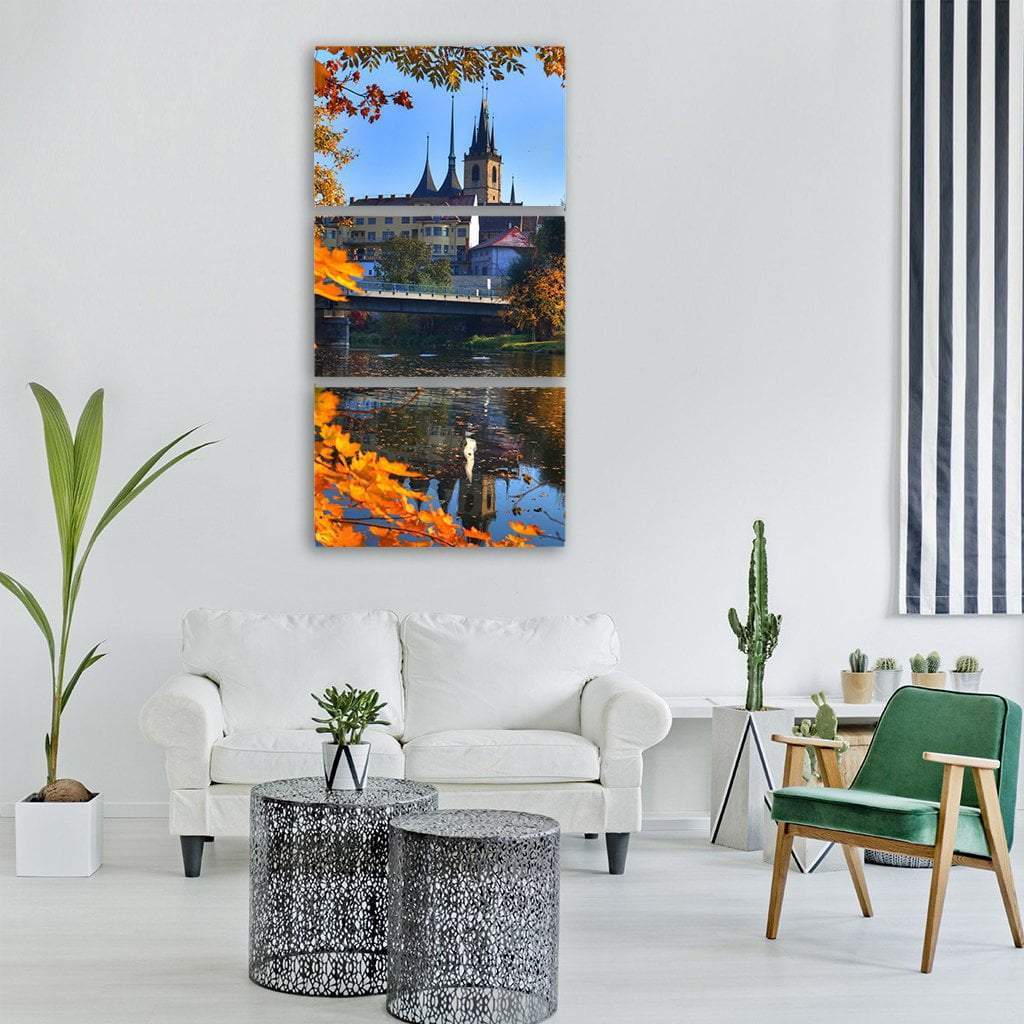 Louny Ohre River Vertical Canvas Wall Art-3 Vertical-Gallery Wrap-12" x 25"-Tiaracle