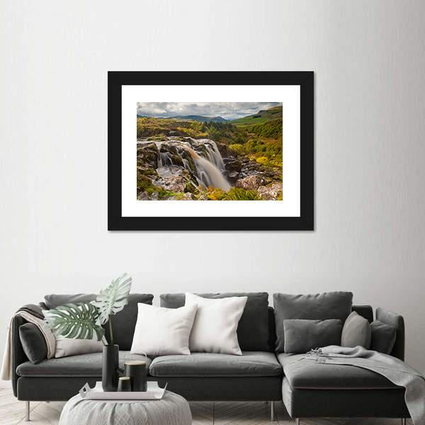 Loup Of Fintry Waterfall Canvas Wall Art-1 Piece-Framed Print-20" x 16"-Tiaracle