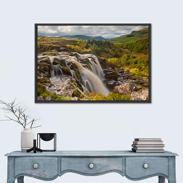Loup Of Fintry Waterfall Canvas Wall Art-5 Horizontal-Gallery Wrap-22" x 12"-Tiaracle