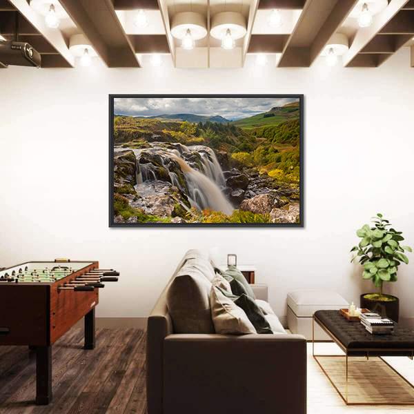 Loup Of Fintry Waterfall Canvas Wall Art-5 Horizontal-Gallery Wrap-22" x 12"-Tiaracle
