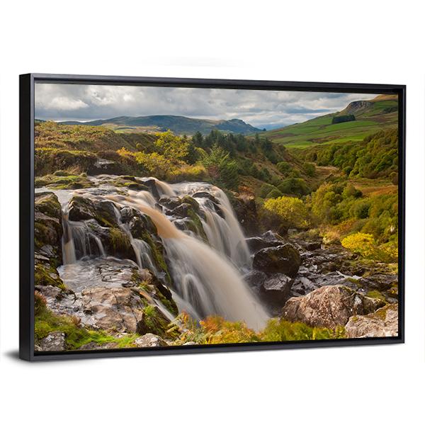 Loup Of Fintry Waterfall Canvas Wall Art-5 Horizontal-Gallery Wrap-22" x 12"-Tiaracle