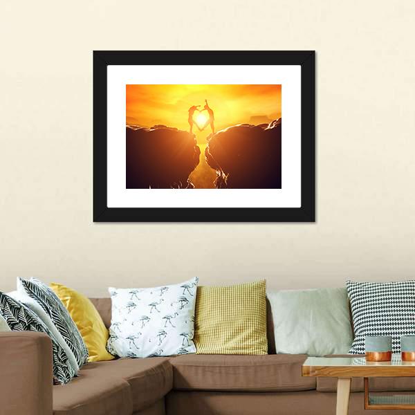 Love Couple In Rocky Mountains Canvas Wall Art-5 Horizontal-Gallery Wrap-22" x 12"-Tiaracle