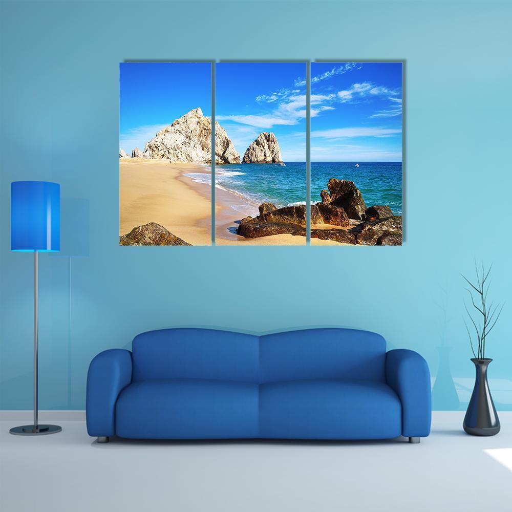 Lovers Beach Mexico Canvas Wall Art-3 Horizontal-Gallery Wrap-37" x 24"-Tiaracle
