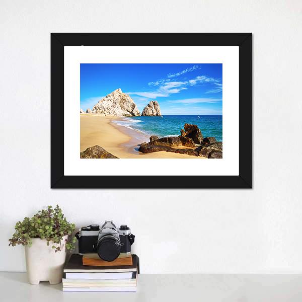Lovers Beach Mexico Canvas Wall Art-1 Piece-Framed Print-20" x 16"-Tiaracle